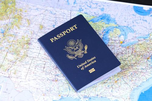 passport on a map