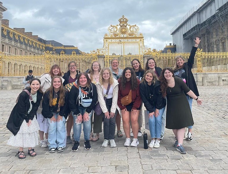 group of students studying abroad